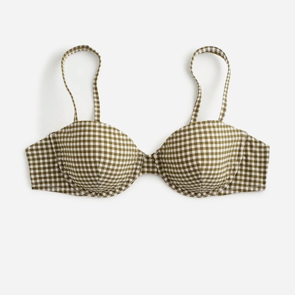NWT Madewell Gingham Plaid Check Printed Underwire Bikini Top Seersucker XL - Picture 1 of 3